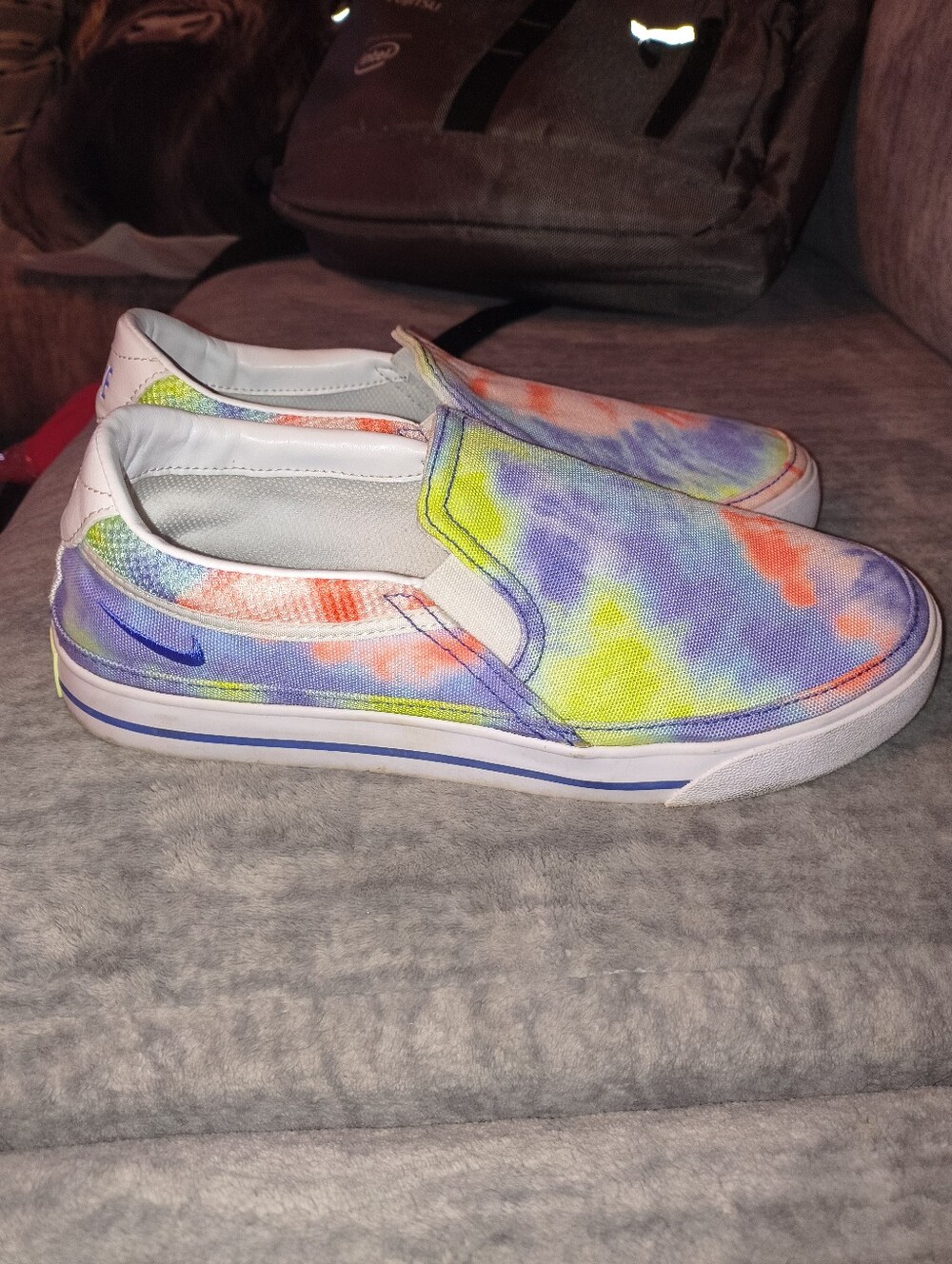 Nike  Tie-Dye Slip-On Sneakers in Purple, Yellow, Orange, Blue